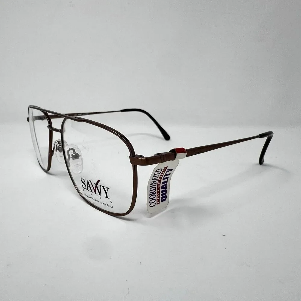 Savvy Eyes 227 BRN Brown Eyeglass Frames 54-16-140 Demo Lenses